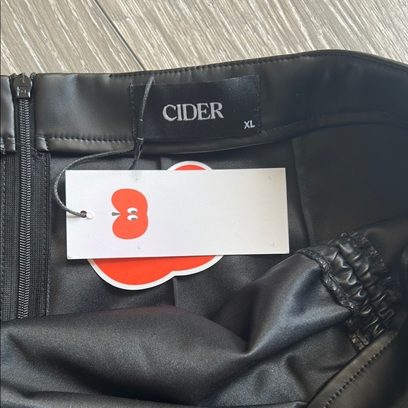 Black Faux Leather Midi Skirt - Picture 5 of 6